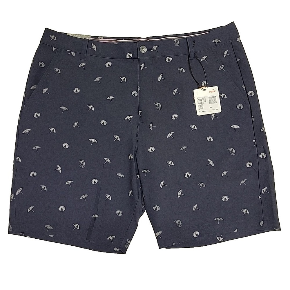 Puma Golf Shorts Arnold Palmer Umbrella Print Mens 38 Blue New